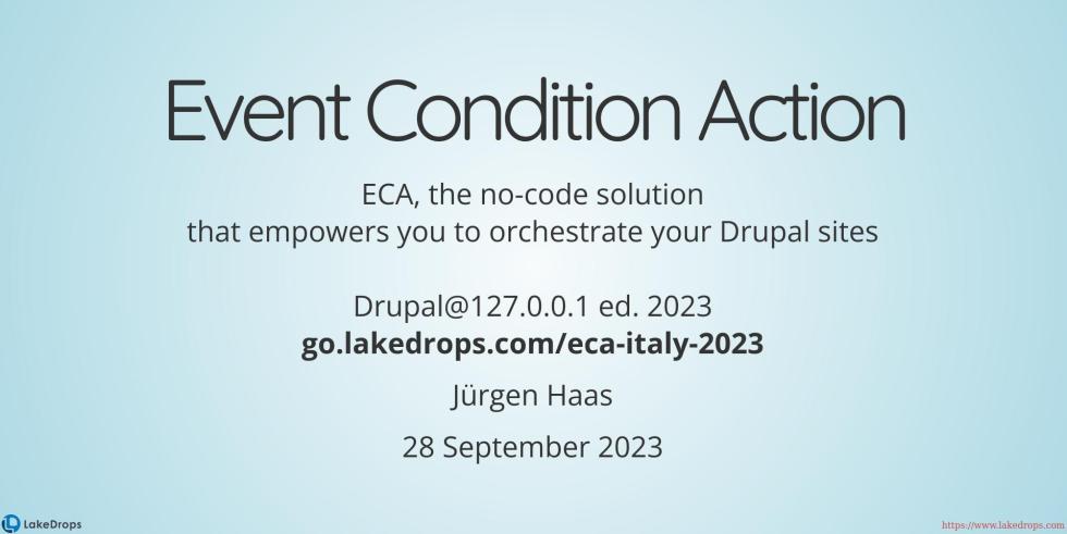 ECA at Drupal@127.0.0.1 ed. 2023